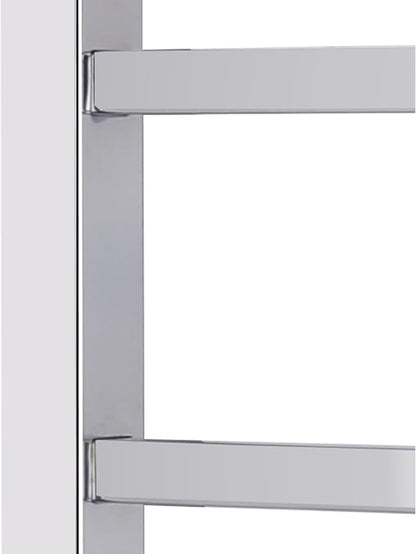 WarmlyYours Tahoe Heated Towel Rack, 6 Bars, Polished Stainless Steel | Hardwired 120V heated towel rack for spa-like bathroom comfort, 427 BTU/hr, energy-efficient towel drying