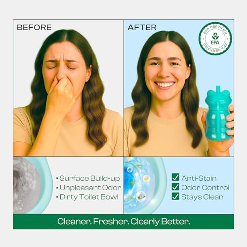 6 Pack Toilet Tank Cleaner Bottles, Bowl Freshener & Odor Control