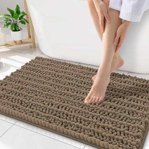 Smiry Bathroom Rugs 32X20, Extra Soft Rubber Backing Chenille Bath Mats