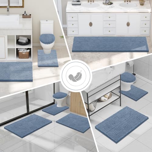 Smiry Bathroom Rugs 96X24, Luxury Chenille Extra Soft Absorbent Bath Mat