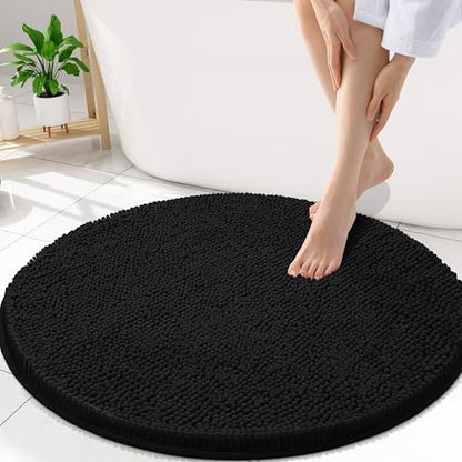 Smiry Round Bathroom Rugs 30X30, Chenille Extra Soft Absorbent Bath Mat