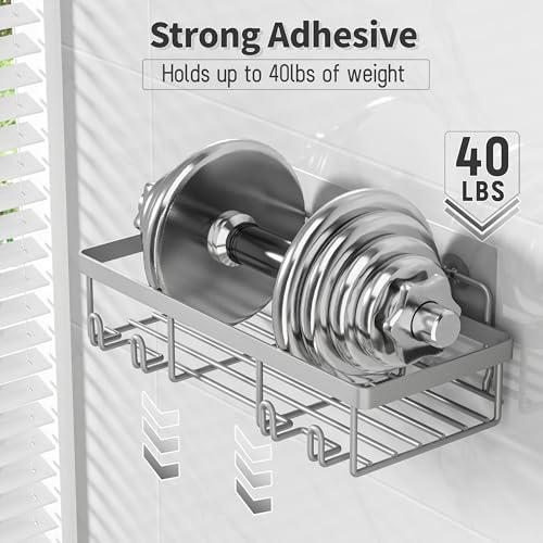Liuoud 5 Pack Shower Caddy for Inside Shower, Grey Bathroom Storage Decor