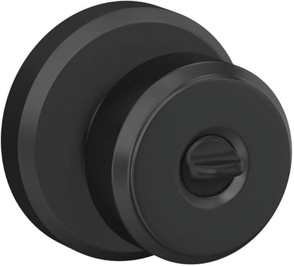 Schlage F51A BWE 622 GSN Bowery Door Knob with Greyson Trim, Keyed Entry Lock, Matte Black