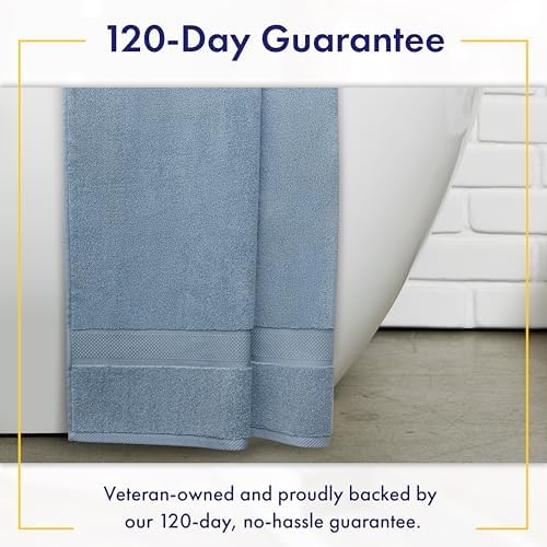 Alusa Home 100% Organic Zero-Twist Cotton Towels - GOTS Certified Luxury Bath Towels - Ultra Soft & Plush 700GSM Long-Staple Cotton - 6 Piece Towel Set (Chambray)
