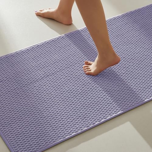 TYUU Bathroom Runner Rug, Long Bath Mat Washable Thin Quick Dry Low Pile Bathroom Runner Rugs 24 x 60 Non Slip, Lavender 24"x60"