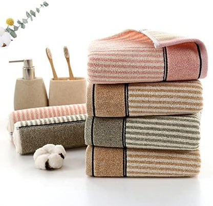 Pidada Hand Towels Set of 2 100% Cotton Striped Pattern Absorbent Soft Decorative Towel for Bathroom (Pink)