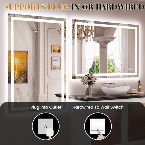 JISOSO LED Bathroom Mirror, Bathroom Vanity Mirror, 24"x32"