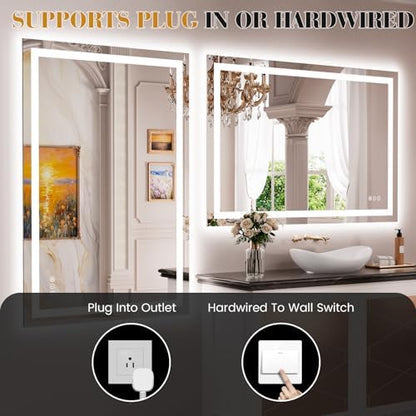 JISOSO LED Bathroom Mirror, Bathroom Vanity Mirror, 24"x32"