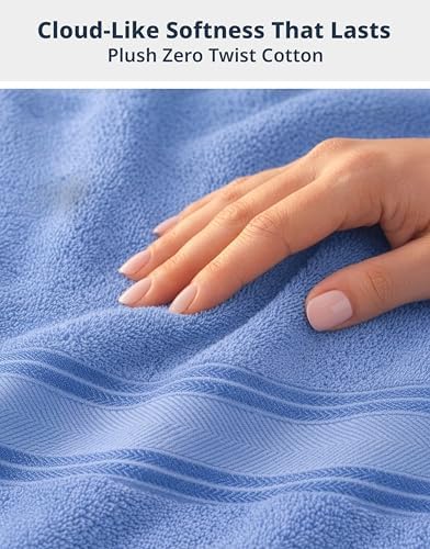 LANE LINEN Bath Sheets Large 100% Cotton 4 Pack Oversized Soft - Allure