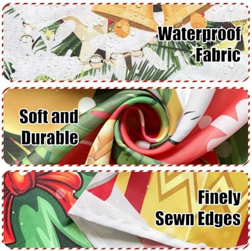 Boho Shower Curtains for Bathroom Mid Century Minimalist Abstract Aesthetic Modern Bathroom Decor Curtain Machine Washable Waterproof Fabric with 12 Hooks (Christmas Gnome White, 72"W x 72"L)
