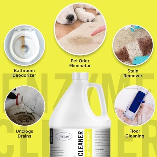 Multi-Purpose Probiotic Enzyme Citrus Cleaner, 1/2 Gallon (64 oz.) - Pet Stain and Odor Remover - Concentrated - Professional & Home Strength Drains, Floors, Bathrooms, Toilets Trash Can, Made in USA