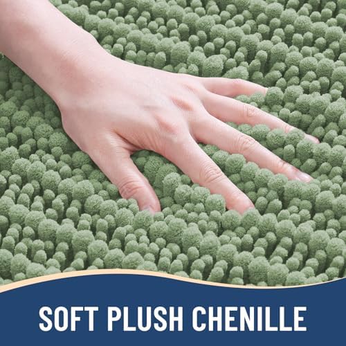 Arotive Bathroom Rugs Mat 47x24, Soft Absorbent Chenille Shaggy Bath Mat