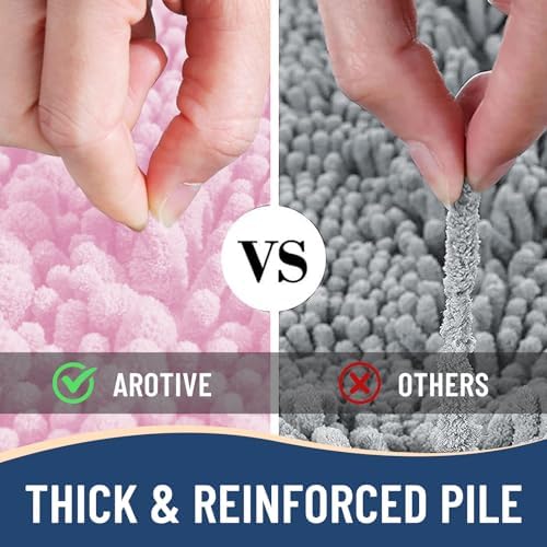 Arotive Bathroom Rugs Mat 40x32, Soft Absorbent Chenille Shaggy Bath Mat