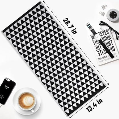 Jacquotha Black Hand Towels for Bathroom & Kitchen (Geometric Triangle)