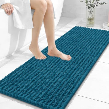 OLANLY Bathroom Runner Rugs 47x17, Thick Soft Absorbent Chenille Bath Rugs