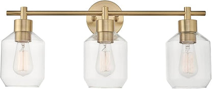 Globe Electric 51638 3-Light Vanity All-in-One Bathroom Set, 5 Piece Gold Finish
