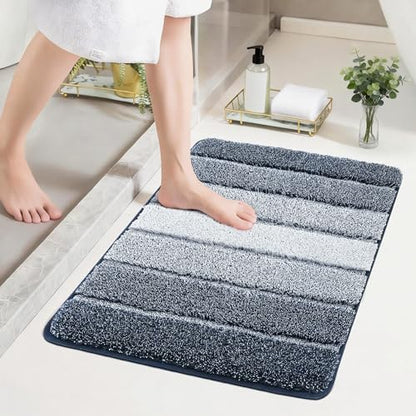 COSY HOMEER Bathroom Rugs 24x17,Ultra Soft Absorbent Bath Mat,Dark Blue