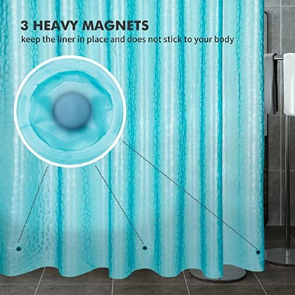 Bostofy Shower Curtain Liner,Waterproof Heavyweight 8g EVA Shower Liner with 3 Magnets and 12 Rustproof Metal Grommets, 72" W x 84" L