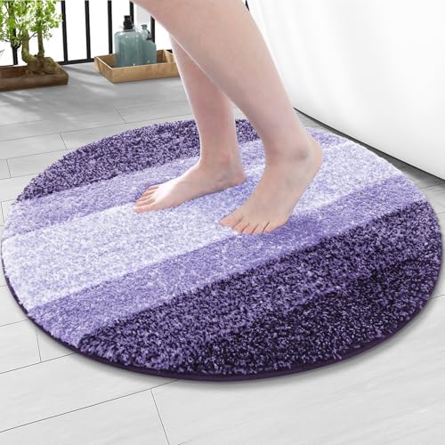 Arotive Microfiber Bathroom Rugs, Shaggy Soft and Absorbent Bath Rug, 24x24