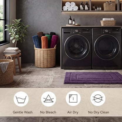 GRANNY SAYS Purple Bathroom Rug 36" x 24", Non-Slip Microfiber Bath Mat