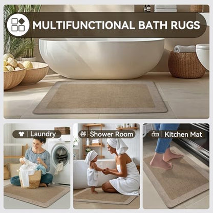 YDKGL Bathroom Runner Rug, Long Thin Bath Mat Fit Under Door, Brown 24x48