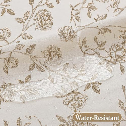 MitoVilla Vintage Farmhouse Brown Floral Poly-Cotton Shower Curtain, 72x72