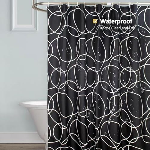 LLSCL Fabric Shower Curtain Liner with Magnets, Waterproof Hotel Quality, 72 x 72 Machine Washable