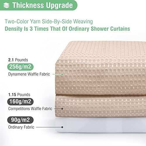 Dynamene Extra Wide Waffle Shower Curtain 256 GSM Fabric 108x72 Blush Pink