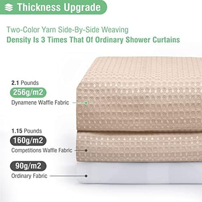 Dynamene Extra Wide Waffle Shower Curtain 256 GSM Fabric 108x72 Blush Pink