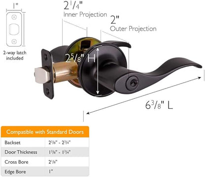 Design House 778886 Springdale Keyed Unlocking Door Handle, Matte Black