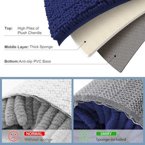 Smiry Bathroom Rugs 30X20, Luxury Chenille Extra Soft Absorbent Bath Mat