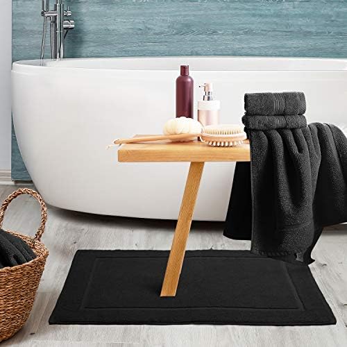 Hearth & Harbor Bath Towels - 100% Ring Spun Cotton Luxury Towels - Ultra Soft & Highly Absorbent, Bathroom Towels. Floor Mat, Black