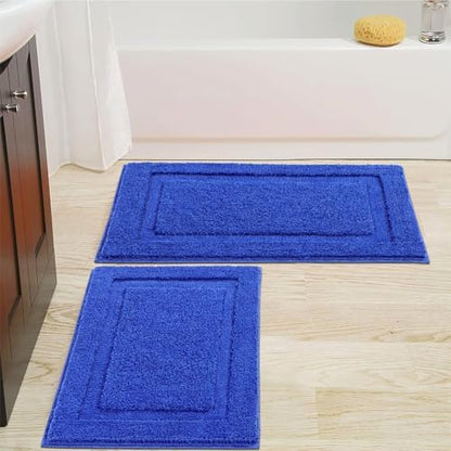 SHACOS Soft Microfiber Royal Blue Bathroom Rugs Sets 2 Pieces 32"x20"