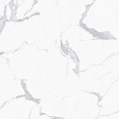 ATOPOSE Peel and Stick Vinyl Floor Tile，1 Piece Sample,6"x6" Self Adhesive Flooring for DIY Installation（ White Marble Sample）