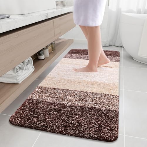 Arotive Microfiber Bathroom Rugs, Shaggy Soft Absorbent Bath Rug, 59x24