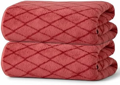 2-Pack Microfiber Bath Towels (27x54 Inches) - Ultra Soft & Quick Dry, 3X Absorbency, Lightweight for Gym, Yoga, Travel & Spa - Perfect for Home, Fitness & Post-Workout