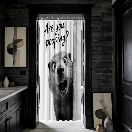 Small Stall Shower Curtain Rv are You Pooping Otter, 48 x 72 Inchs