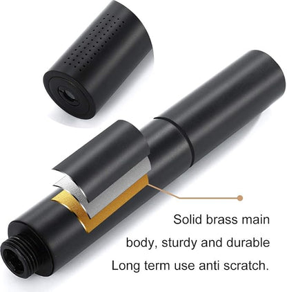 Black Shower Wand Brass Handheld Shower 7 Inch High Pressure Hand Held Shower Head High Flow Sprayer, 2 In 1 Function with 59 inch Hose, Bracket