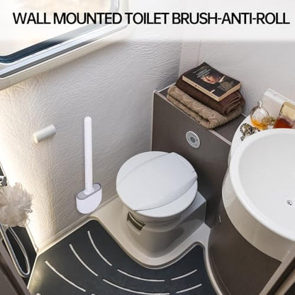 RV Toilet Bowl Brush, Toilet Brush Silicone Won't Damage Toilets, Wall Mounted Toilet Brush-Anti-Roll, Anti-Drip Design, Suitable for RV Travel Trailers and Campers, Made by RVers for RVers