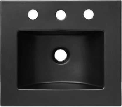 Modway EEI-5068-BLK Cayman 18" Bathroom Sink, Black