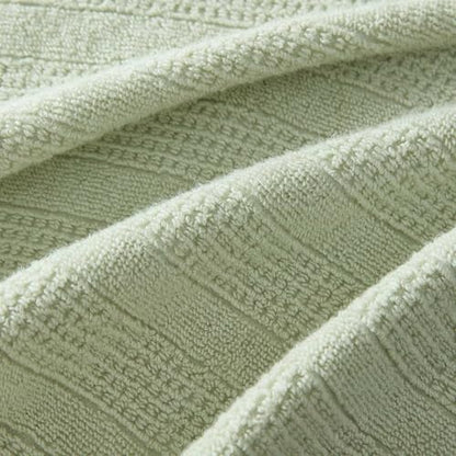 Martha Stewart - Bath Towels, Soft & Absorbent 100% Cotton Towels, Solid 500 GSM, 6-Piece Bathroom Towel Set with Textured Weave (Bedford Cottage Green)