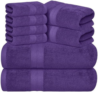 Avalon Towels Purple Bath Towels, Purple Towel Set, 8pc