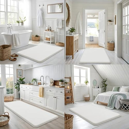 Smiry Memory Foam Bath Mat 47x17, Extra Soft and Absorbent Bathroom Rugs