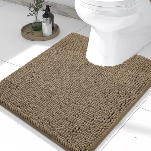 Smiry Toilet Rugs U-Shaped 24x20, Extra Soft Absorbent Contoured Bath Mat