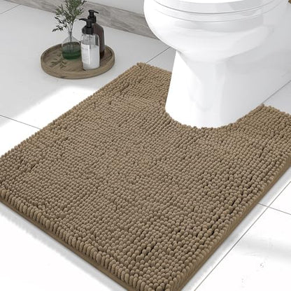 Smiry Toilet Rugs U-Shaped 24x20, Extra Soft Absorbent Contoured Bath Mat
