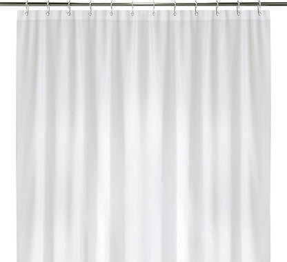 LiBa Waterproof Plastic Shower Curtain - Bathroom Shower Curtain Premium PEVA Non-Toxic with Rust Proof Grommets White 8G Heavy Duty Bathroom Accessories 72x72 - White