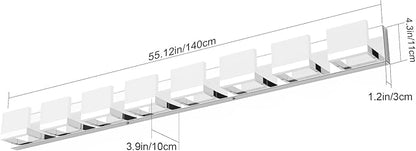 Tipace 8 Lights Modern LED Chrome Vanity Light for Bathroom Wall Light Up and Down LED Bathroom Light Fixtures Over Mirror(White Light 6000K)