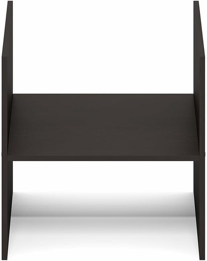 Furinno Cubicle Cube Insert, H-Shelf Cube Organizer, 2-Tier Shelf Accessory, Fits into Furinno Triple Thick Cubes, IKEA Kallax, for Organizers and Storage, Black Dark Oak