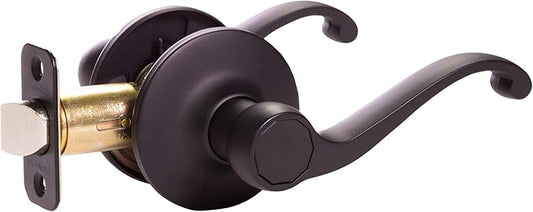 Design House 779215 Scroll Passage Hall and Closet Door Lever Matte Black
