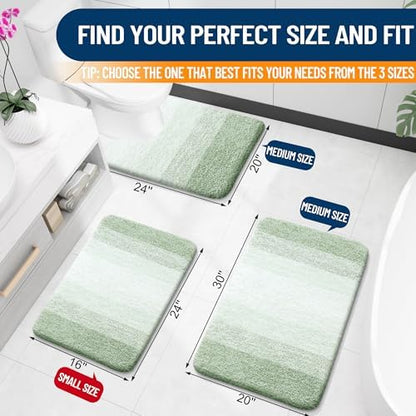OLANLY Bathroom Rugs Mat 30x20, Extra Soft Absorbent Microfiber Bath Rugs